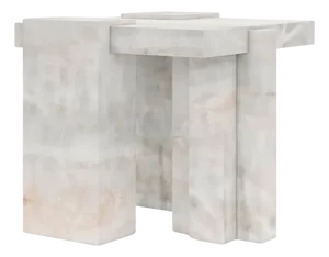 Auguste Piece 02 White Onyx Limited Edition Side Table by Tristan Montabord-Marc