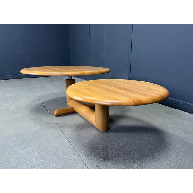 Two Tier Wooden Pivoting Top Coffee Table from Roche Bobois, 1980s For Sale - Image 9 of 14