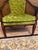 Vintage Green Velvet & Cane Accent Chair W/ Cushion For Sale - Image 4 of 14