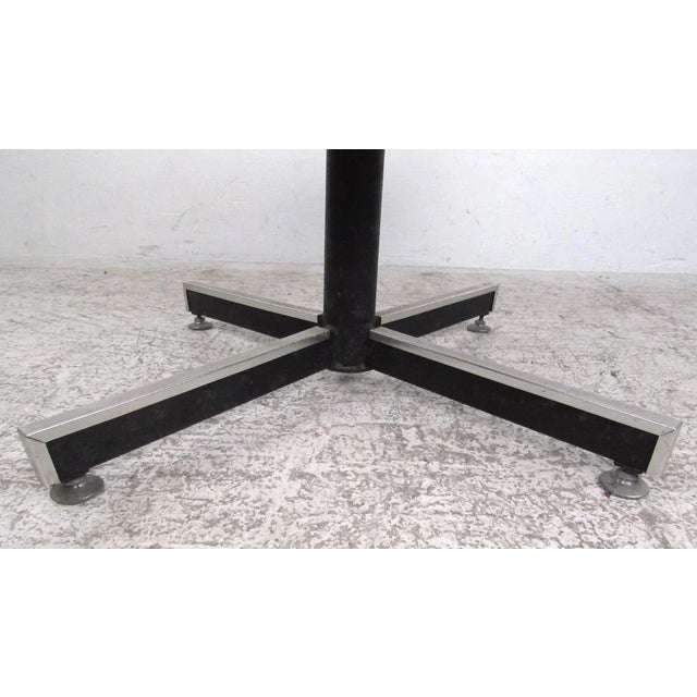 Metal Mid-Century Modern Tufted Swivel Lounge Chair For Sale - Image 7 of 10