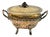 Silver Bowl with Embossed Floral Motifs and Removable Lid For Sale