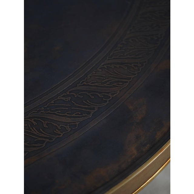 Bronze Round French Empire Etched Bronze Top Gueridon Lamp Table For Sale - Image 8 of 12