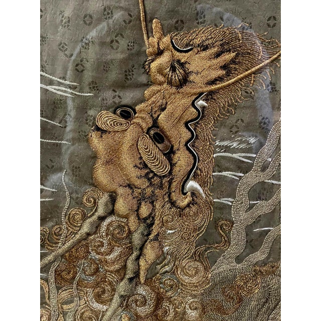 Japonisme Massive Japanese Embroidery Tapestry Display Box Meiji Period For Sale - Image 3 of 18