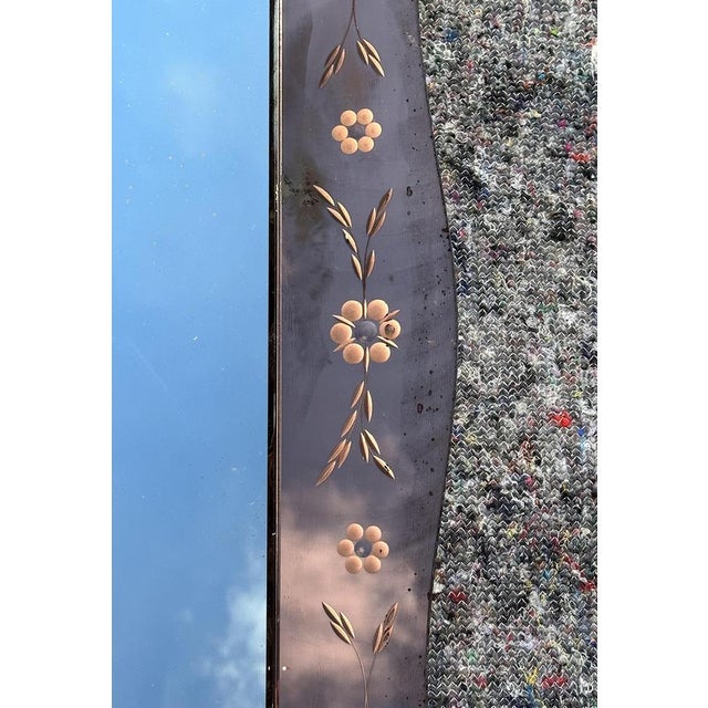 Art Deco Rose Glass Bevelled Venetian Flower Petal Mirror, 1930s For Sale - Image 15 of 18