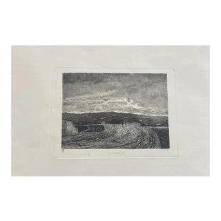 November - Original Etching by Carlo Lovera, After Enrico Ghisolfi - 1870 For Sale