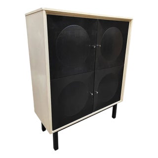 Vintage Brutalist Circular Graphic Wall Cabinet with Geometric Design, 1970s For Sale