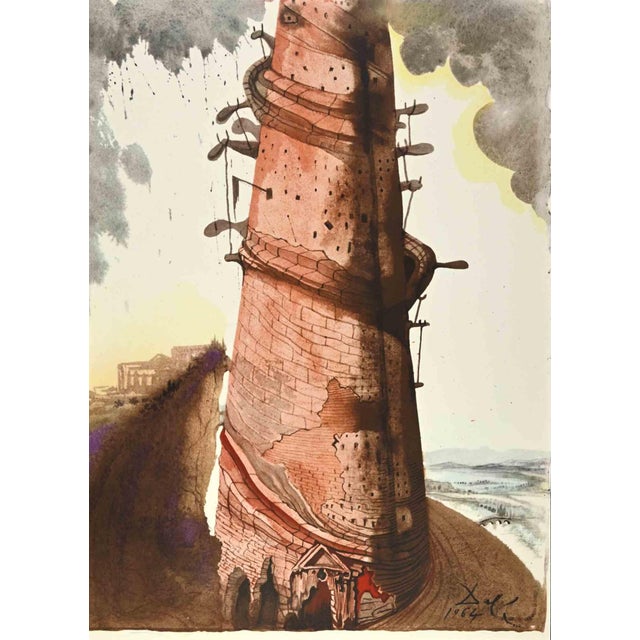 Salvador Dalí, Turris Babel, Lithograph, 1964 For Sale - Image 4 of 4