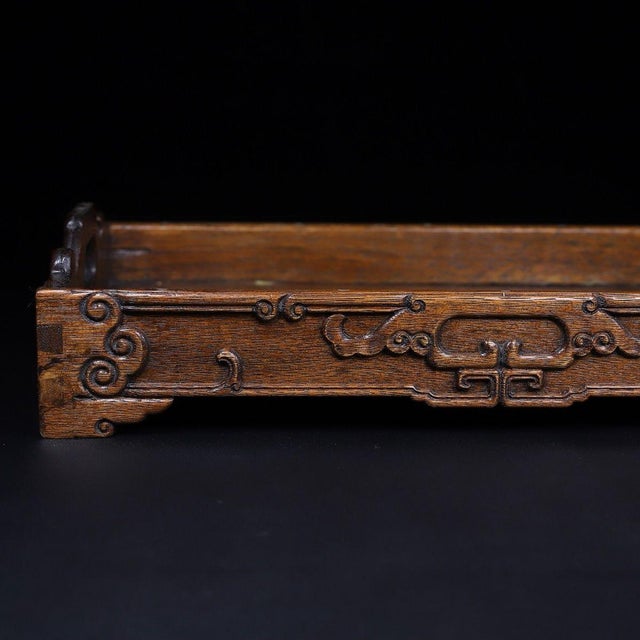 Wood Vintage Wood Tray With Mother-of-Pearl Bird and Floral Inlay For Sale - Image 7 of 9