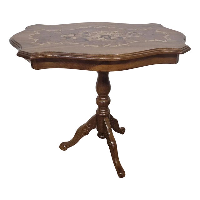 French Table with Inlaid Top, 1980s For Sale