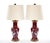 Pair of Mid-20th Century Burgundy Red Porcelain Chinoiserie Heron Table Lamps For Sale - Image 12 of 12