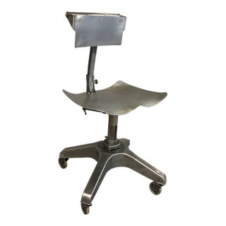 Mid 20th Century Industrial Steel Burroughs Adjustable Posture Office Chair For Sale