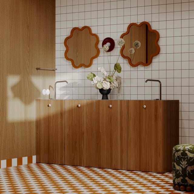 Glass Hvyli Round 75 - Wall Wavy Mirror For Sale - Image 7 of 10