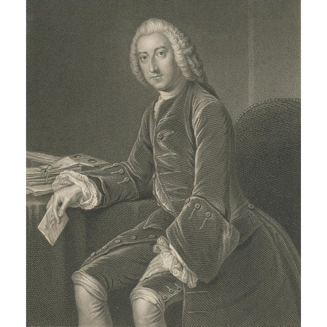 Antique Portrait of William Pitt Earl of Chatham, 1850 For Sale - Image 4 of 9