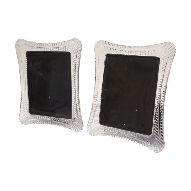 A pair of 1990’s Waterford Crystal picture frames to fit 10" x 8" prints. Art Deco style with ribbed curved edges....
