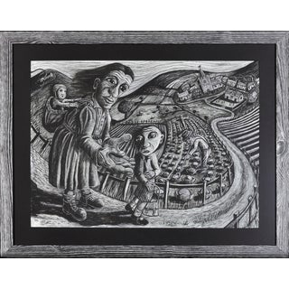 Julian Ruddock, First Day at School, Pastel Artwork, 1980s For Sale