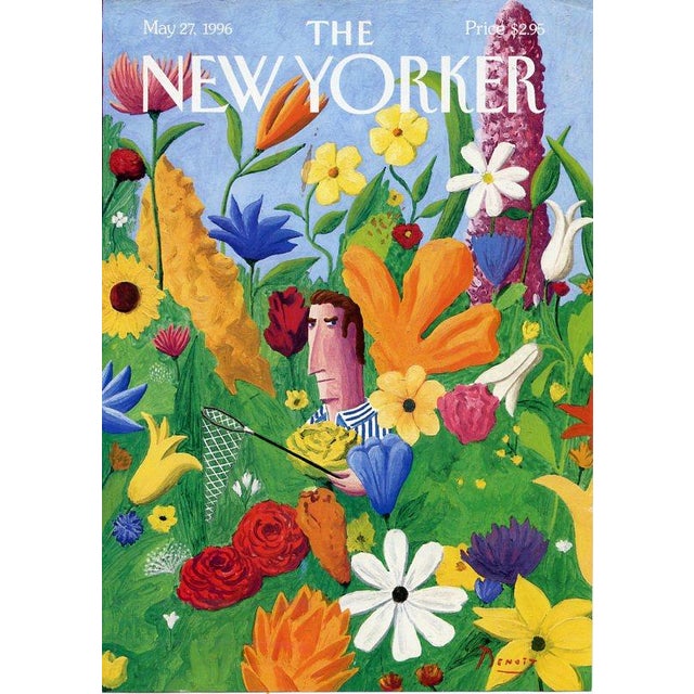 Original vintage New Yorker magazine cover dated May 27, 1996 featuring a Spring Flowers theme. Based on an illustration...