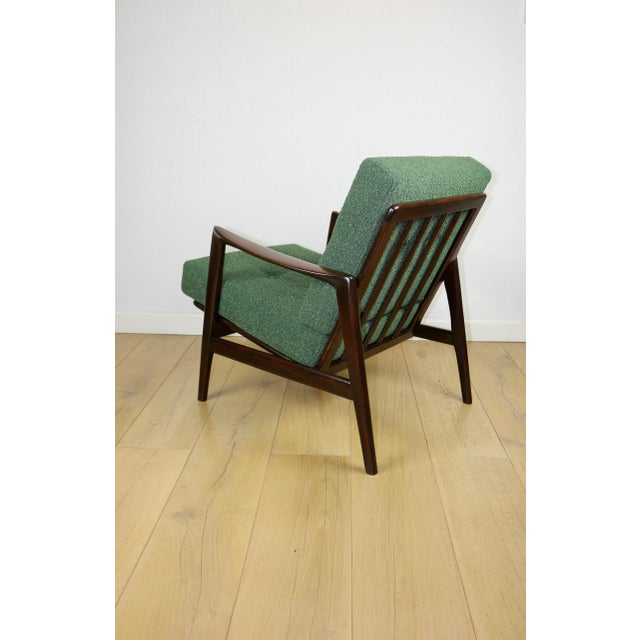 Vintage PRL Lounge Chair in Green Boucle, 1970s For Sale - Image 4 of 12