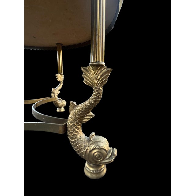 Goldenrod Round Brass and Onyx Marble Koi Fish Coffee Table, 1970s For Sale - Image 8 of 9
