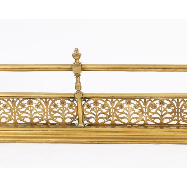 Antique Victorian Brass Fireplace Fender, 1800s For Sale - Image 6 of 11