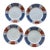 Vintage Fitz and Floyd 1975 Mishiki Plates 10 3/8 Inch Blue Oxblood Red Gold Vintage Japan - Set of 4 For Sale