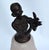 1970s 1970s Art Deco Bruno Zach Attributed Bronze Sculpture Female Dancer Table Lamp Art Glass Shade For Sale - Image 5 of 15
