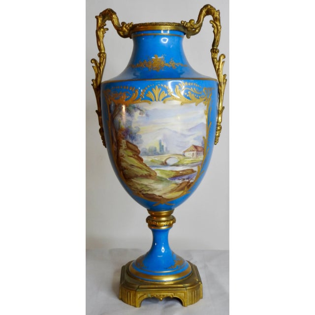Mid 19th Century 19th Century Sevre Urns Painted by e.f. Roger For Sale - Image 5 of 9