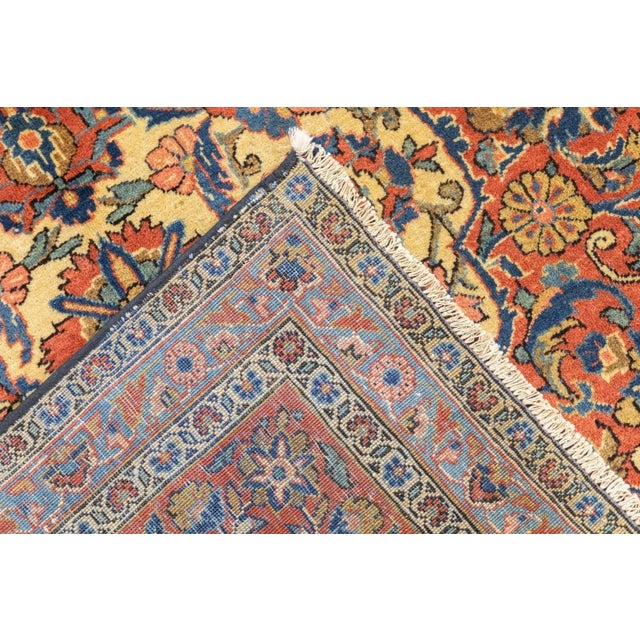 Persian Antique Persian Kashan Rug 8'5'' X 11'4'' For Sale - Image 3 of 12