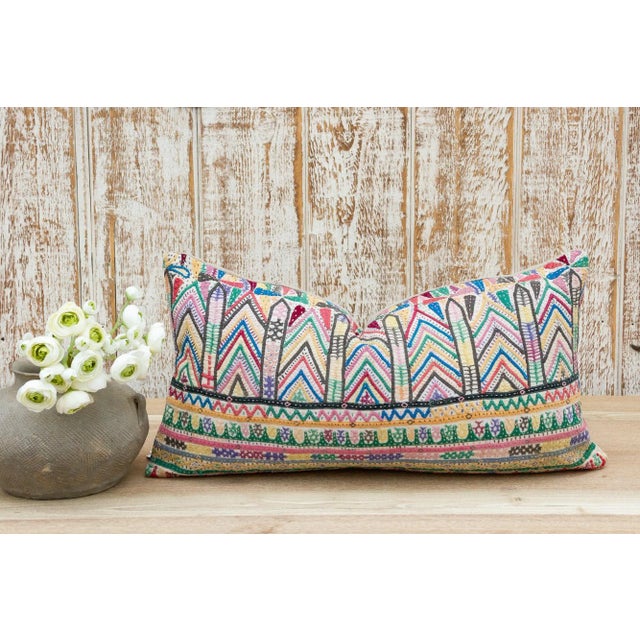Yaza Antique Tribal Grain Sack Pillow For Sale - Image 9 of 10