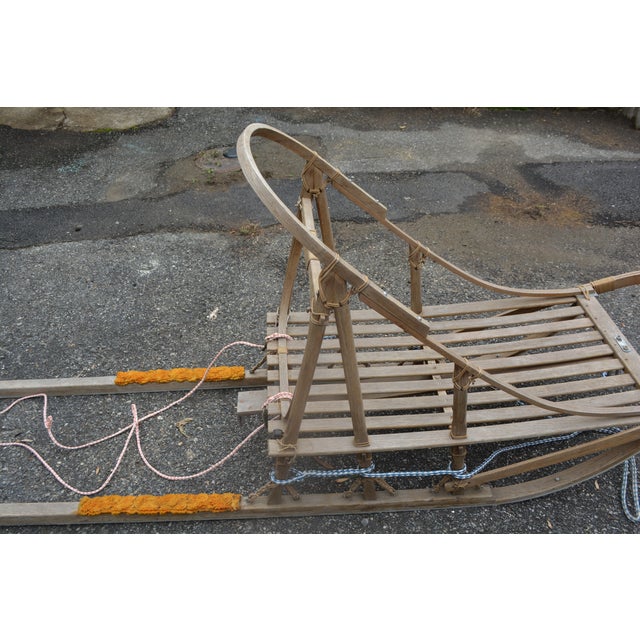 Vintage Bentwood Wood Full Size Sprint / Racing Dog Sled Snow Iditarod Style For Sale - Image 10 of 18