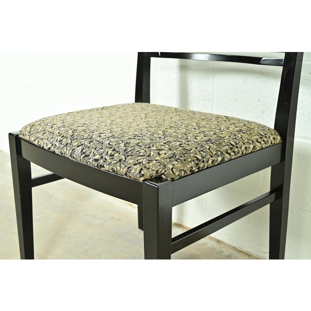 Black Knoll Postmodern Black Lacquered Ricchio Dining Chairs, Set of Six For Sale - Image 8 of 13