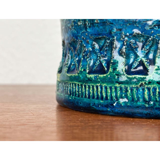 Mid-Century Modern Rimini Blu Pottery Vase by Aldo Londi for Bitossi, Italy, 1960s For Sale - Image 12 of 18