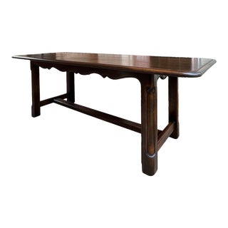Antique French Oak Dining Farm Table Conference Office Desk Large 7 Ft For Sale