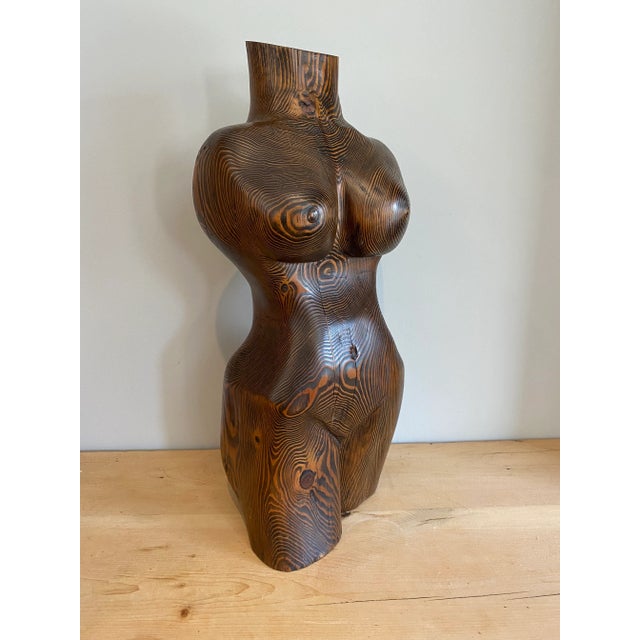 Wood Vintage Solid Wood Modern Sculpture of a Womans Body For Sale - Image 7 of 9