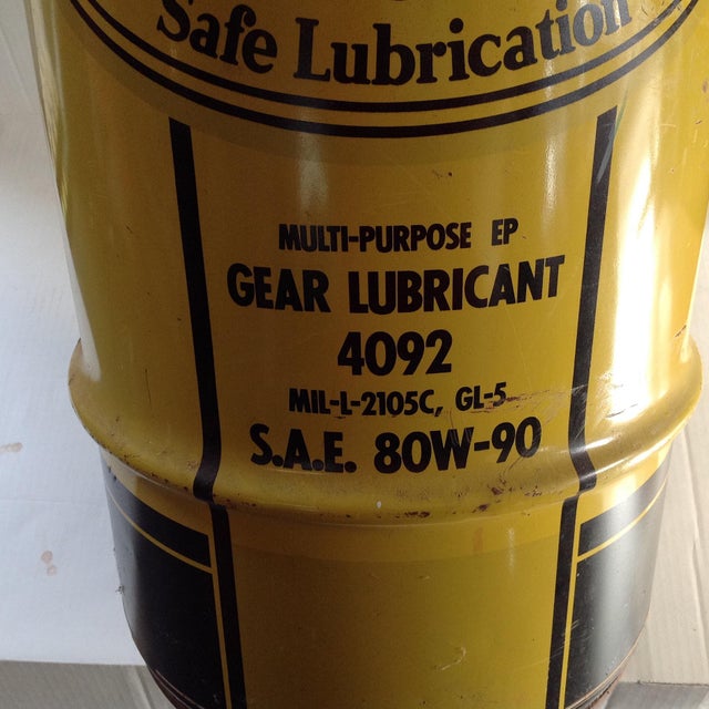 Vintage Industrial Oil Drum Steel Pennzoil Gear Lubricant Drum Chairish