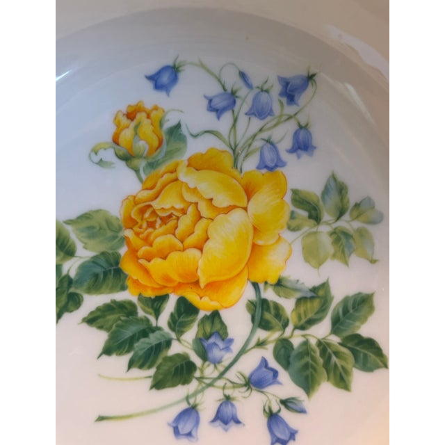 1990s Lenox "Victorian Rose" Pattern Reticulated Central Floral Design 9.5" Diameter Centerpiece/Serving Bowl For Sale - Image 10 of 14