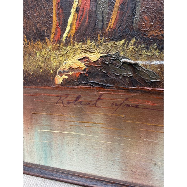 Traditional Large Vintage Autumn Watermill Oil Painting, Signed Robert More For Sale - Image 3 of 8
