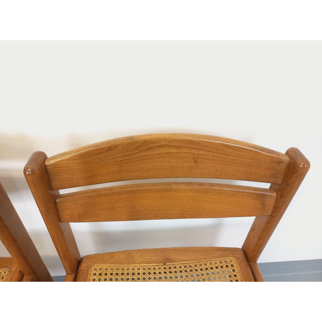 Vintage Sleigh Chairs in Beech and Cane, 1970s, Set of 2 For Sale - Image 16 of 18