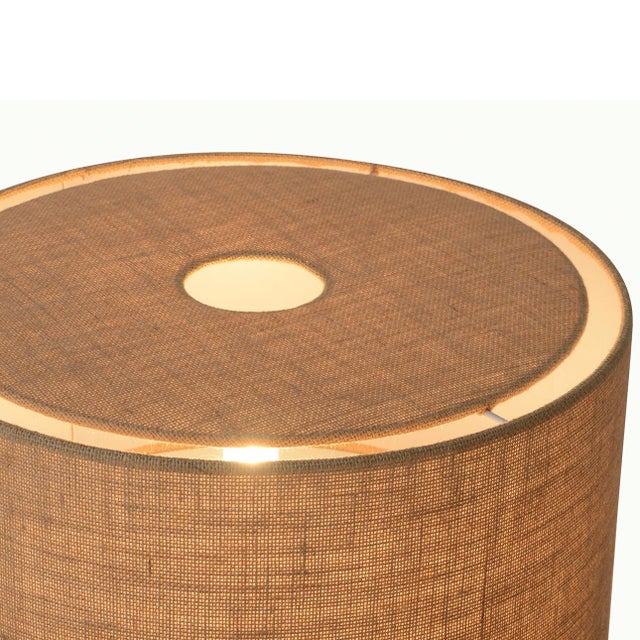 Moonlight Table Lamp - Woven Burlap Shade, Dimmer Switch For Sale - Image 9 of 12