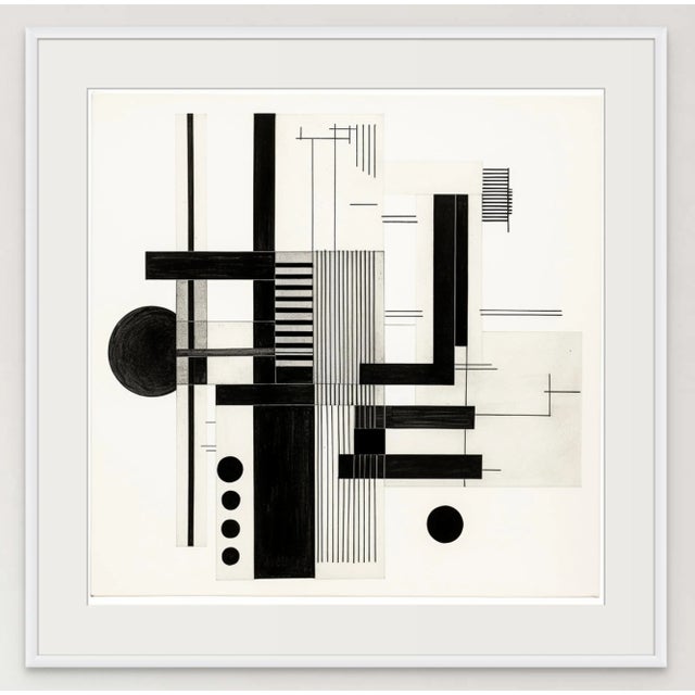 Contemporary 20' X 20' Framed Black and White Abstract Minimalist Limited Edition Print For Sale - Image 3 of 3