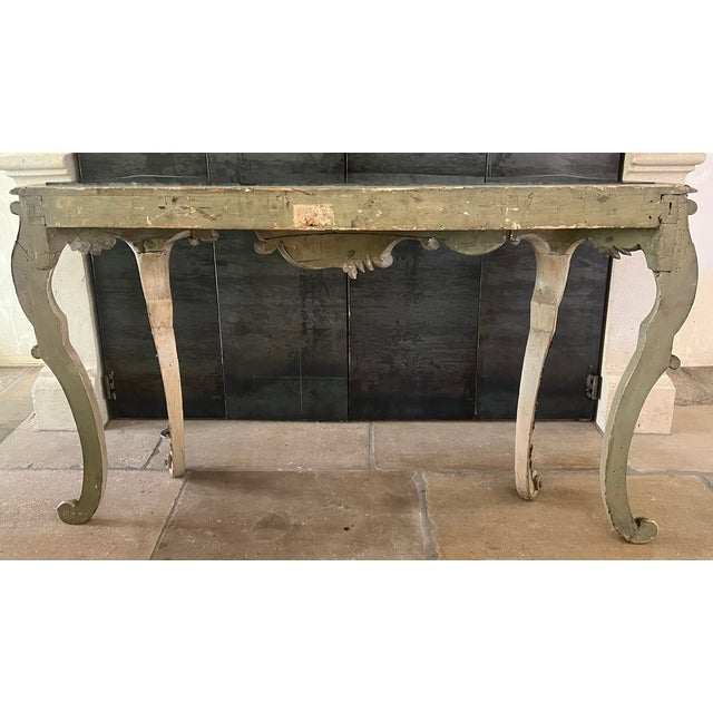 19th Century Rococo Style Italian Console Table Marble Top For Sale - Image 18 of 18