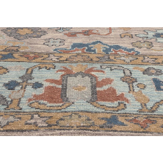 2010s Sky Blue & Gray Oushak Rug - 08'11 X 12'00 For Sale - Image 5 of 9