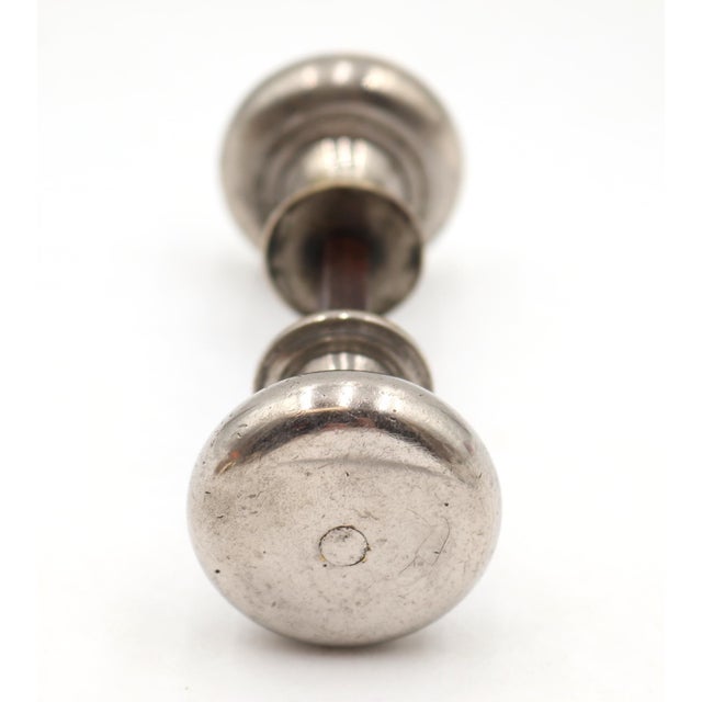 Pair of Vintage 1.625 In. Nickel Plated Brass Door Knobs For Sale - Image 4 of 5