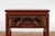 Chinese Red Lacquered Console Table with Hand Carved Drawers & Geometric Shelf For Sale In New York - Image 6 of 12