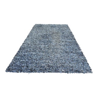 8ft 3in × 13ft 8in Stark Upcycled Denim Shag Area Rug For Sale