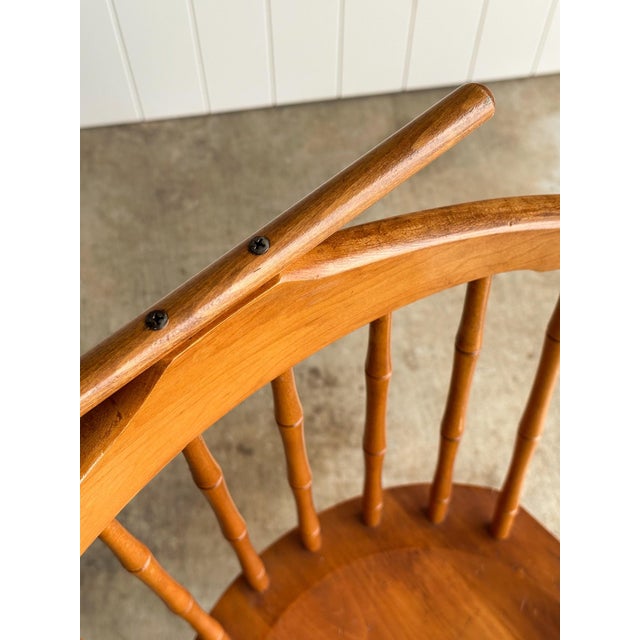 Vintage Windsor Valet Side Chair, Faux Bamboo Spindles, Turned Legs, Circa 1960s For Sale - Image 9 of 10