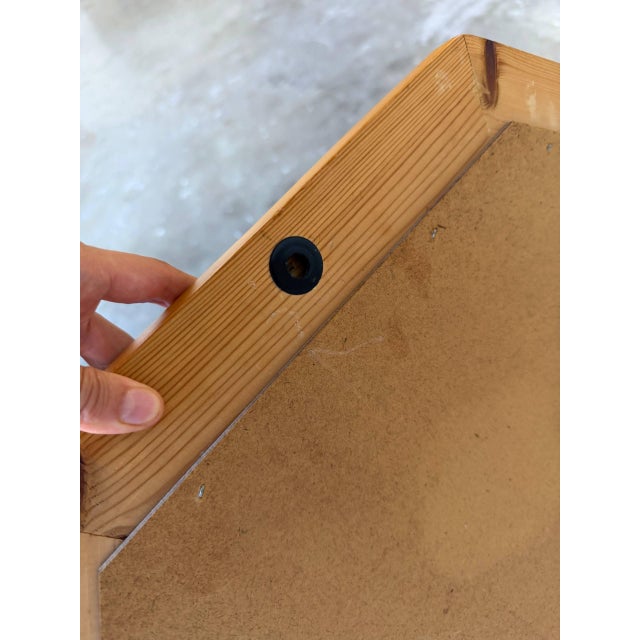 Wood Danish Pinewood Octagon Wall Mirror – Vintage MCM Accent Mirror 1960s For Sale - Image 7 of 9
