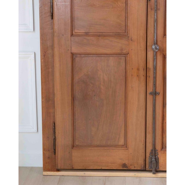 French 19th Century Double-sided Double-leaf Walnut Communication Door For Sale - Image 14 of 18
