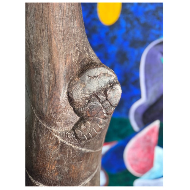 Nicole Bridier, The Zézé Player, Direct-Carved Sculpture, 1992–93, 250CM Tall For Sale - Image 9 of 10