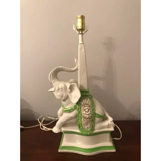 1960s Ceramic Elephant Table Lamp For Sale - Image 11 of 12
