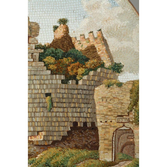 Round Micromosaic Depicting Mausoleum of Cecilia Metella on the Appian Way, Early 19th Century For Sale - Image 10 of 15